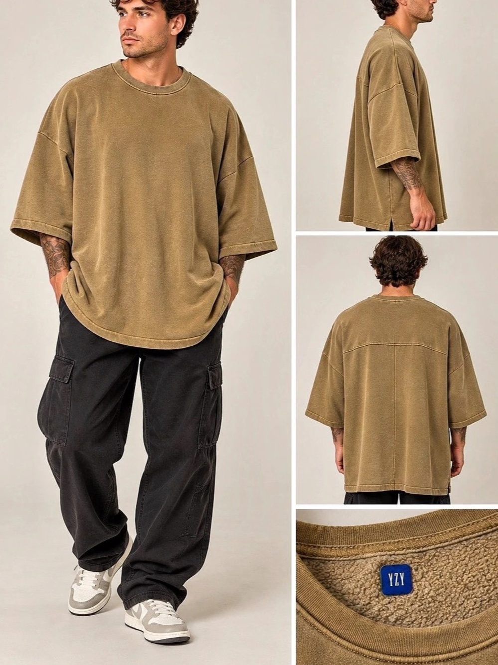 Yeezy Gap Fleece Yoke Tee size XL – Oversized